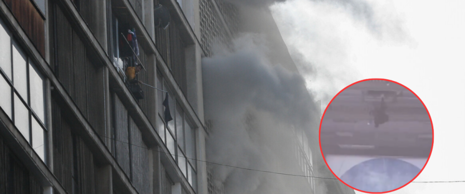 Persona atrapada por humo saltó desde balcón para escapar de incendio